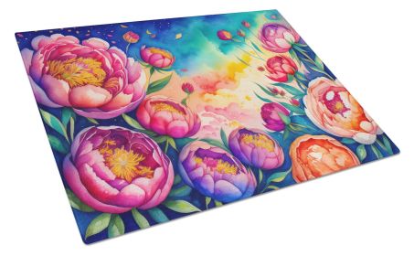 NEW Peonies in Color Glass Cutting Board Decorative Tempered Glass Kitchen Cutting and Serving Board Large Size Chopping Board