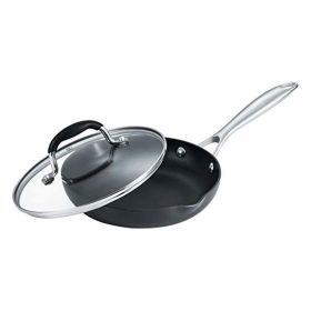Kitchen Cookware Non-Stick Hard Anodized Frying Pan(USPS Shiping) (Color: Black, Type: 1 Piece)